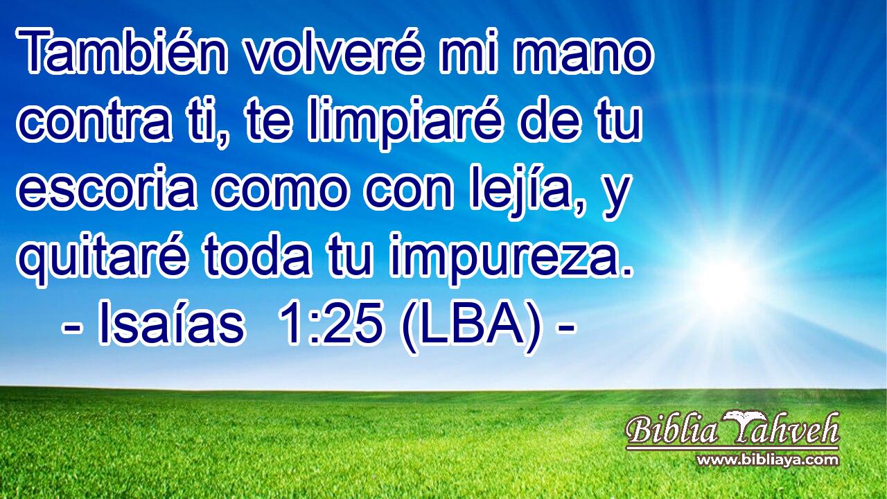 También volveré mi mano contra ti, te limpiaré de tu escoria como con lejía, y quitaré toda tu impureza.