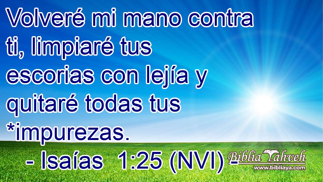  Volveré mi mano contra ti, limpiaré tus escorias con lejía y quitaré todas tus *impurezas. 