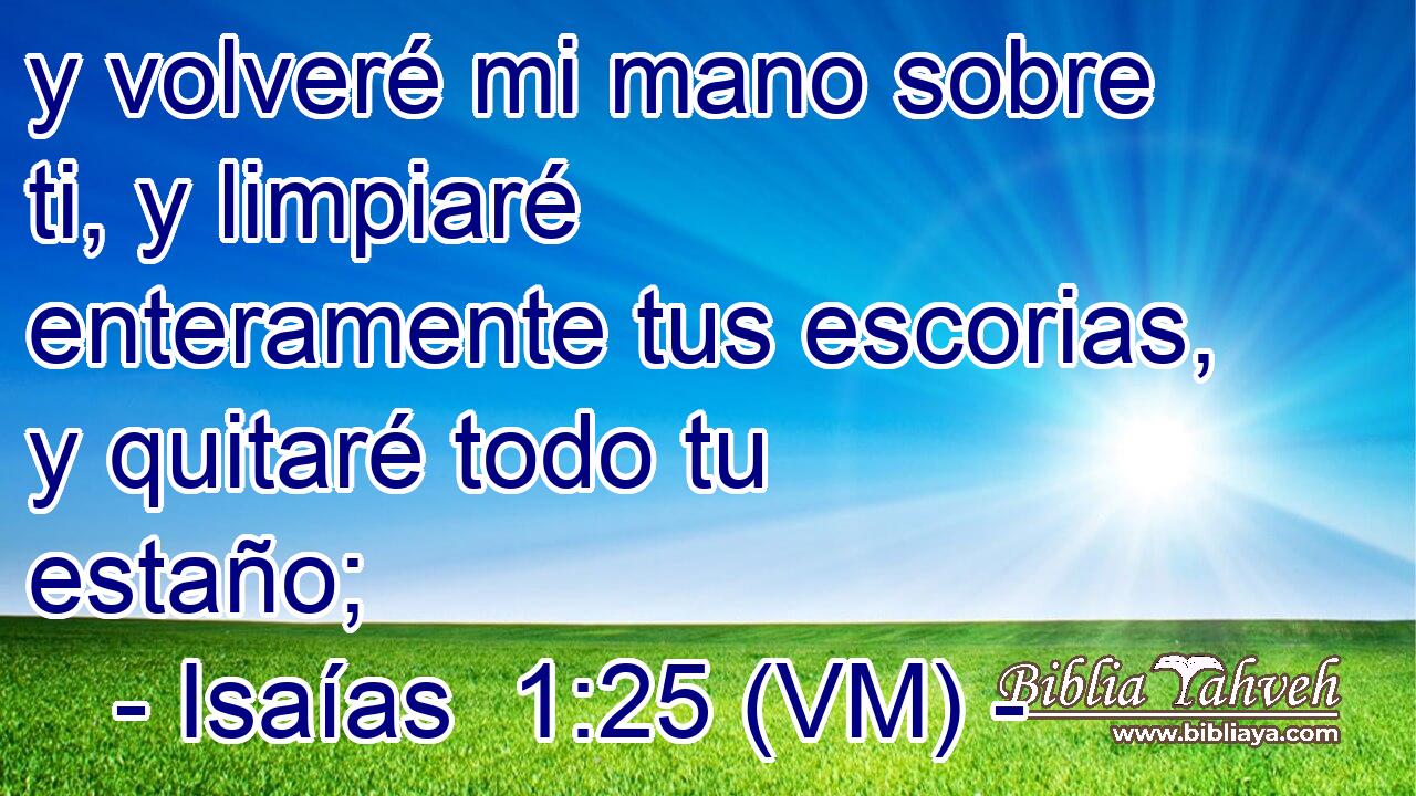  y volveré mi mano sobre ti, y limpiaré enteramente tus escorias, y quitaré todo tu estaño; 