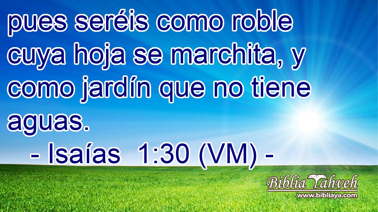  pues seréis como roble cuya hoja se marchita, y como jardín que no tiene aguas. 