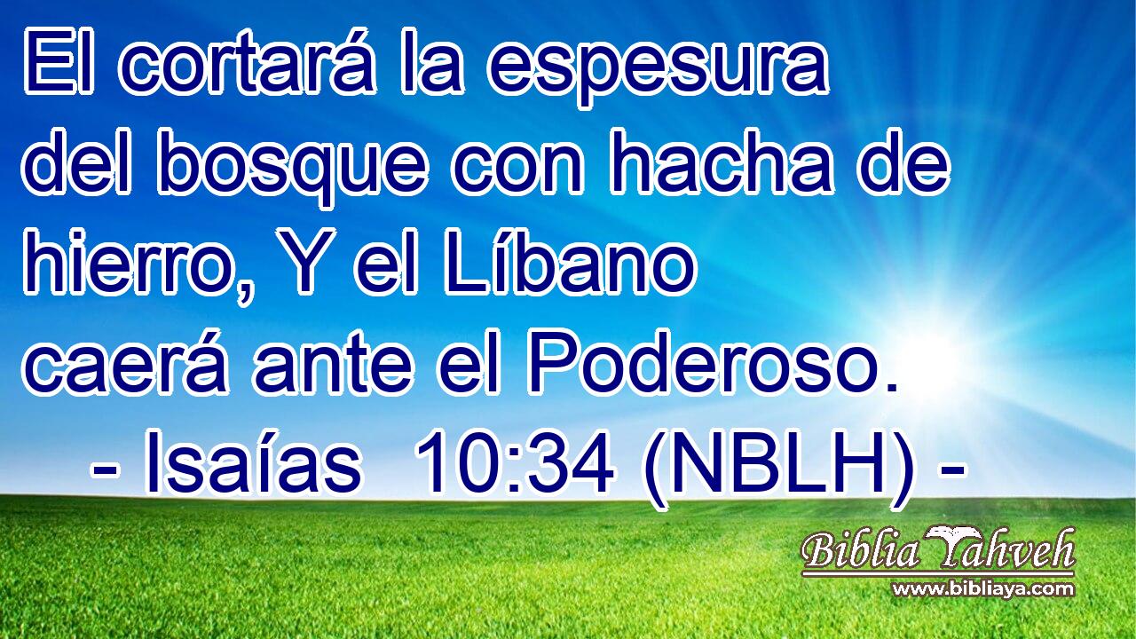  El cortará la espesura del bosque con hacha de hierro, Y el Líbano caerá ante el Poderoso. 