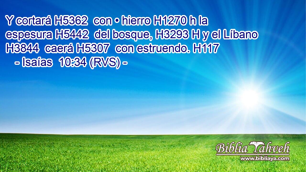 Y cortará H5362  con • hierro H1270 h la espesura H5442  del bosque, H3293 H y el Líbano H3844  caerá H5307  con estruendo. H117  