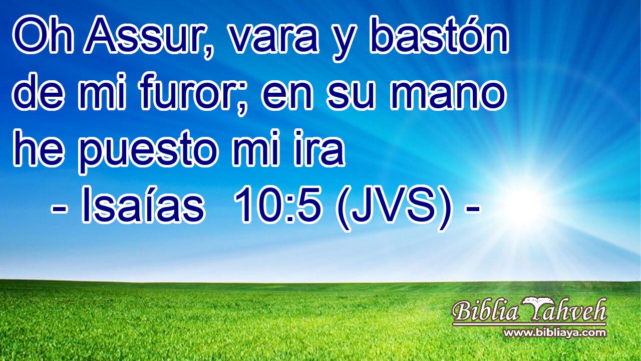 Oh Assur, vara y bastón de mi furor; en su mano he puesto mi ira