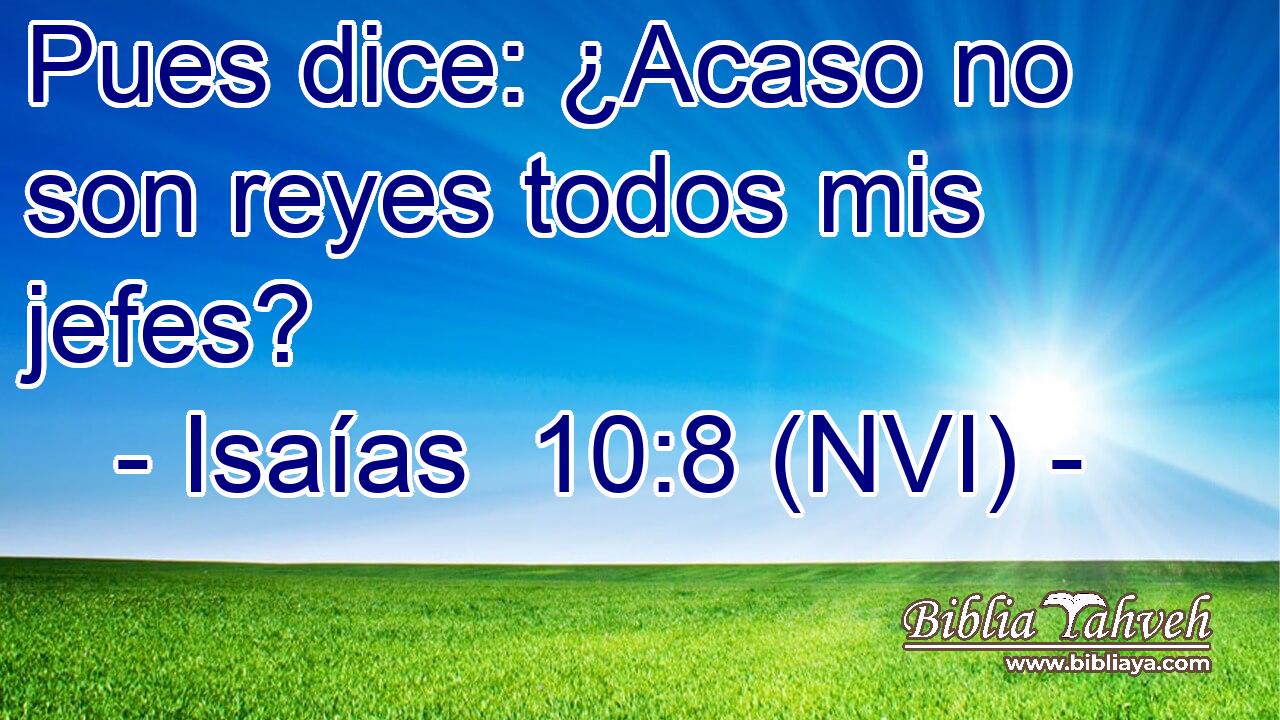  Pues dice: ¿Acaso no son reyes todos mis jefes? 