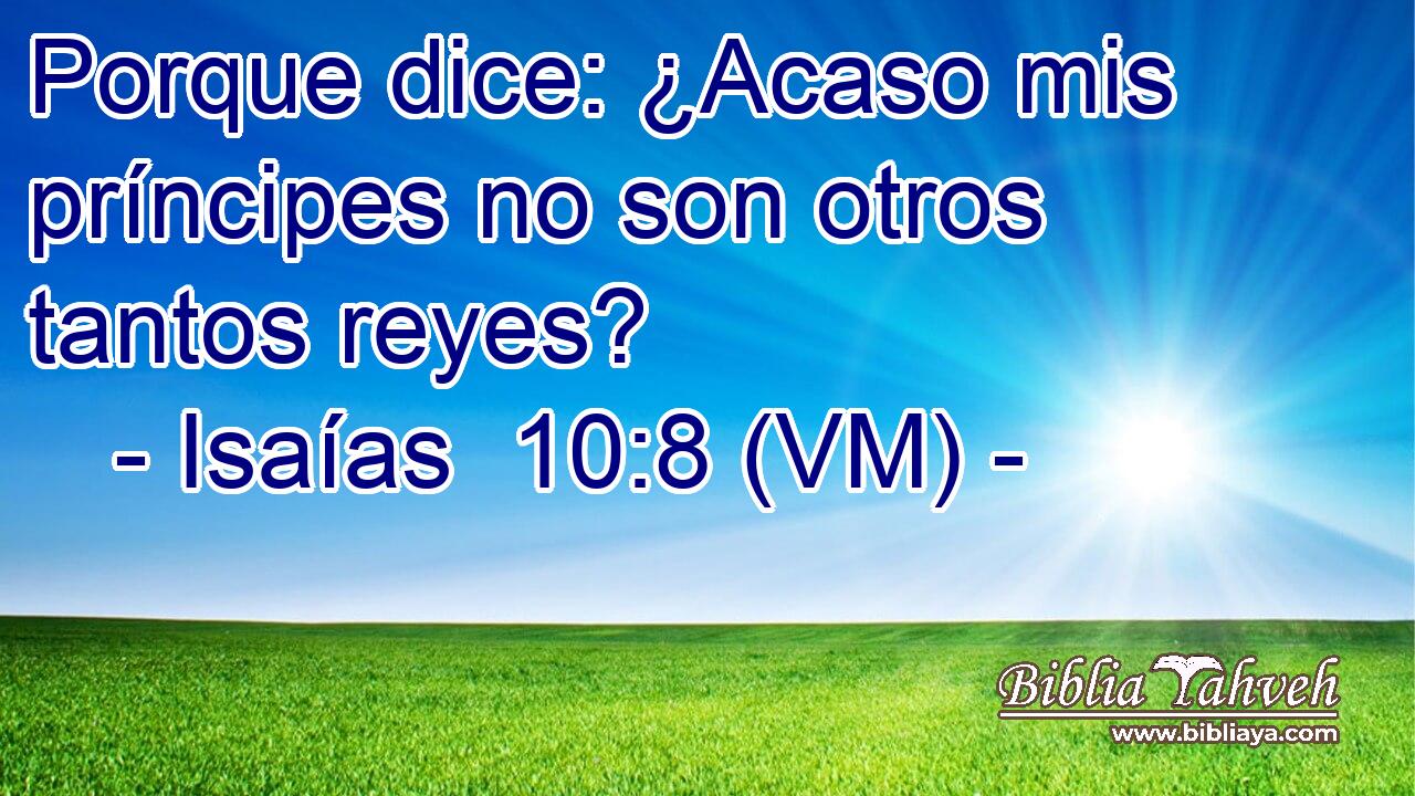  Porque dice: ¿Acaso mis príncipes no son otros tantos reyes? 