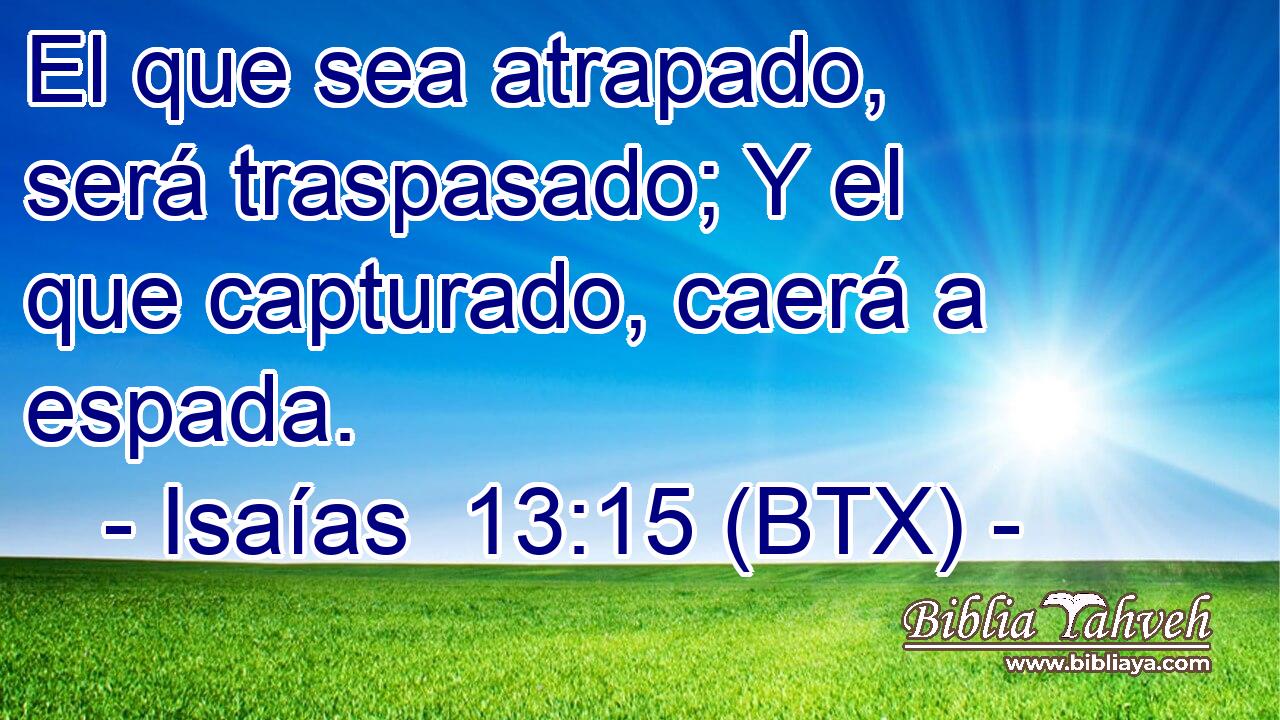 El que sea atrapado, será traspasado; Y el que capturado, caerá a espada.