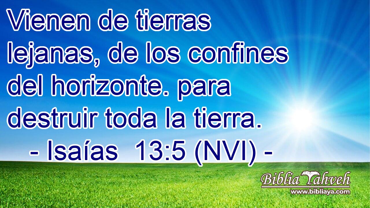  Vienen de tierras lejanas, de los confines del horizonte. para destruir toda la tierra. 