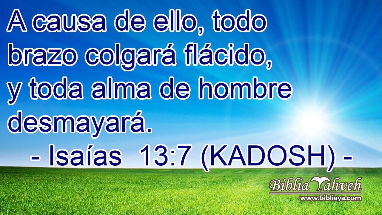  A causa de ello, todo brazo colgará flácido, y toda alma de hombre desmayará. 