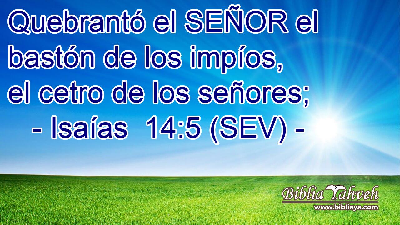 Quebrantó el SEÑOR el bastón de los impíos, el cetro de los señores;