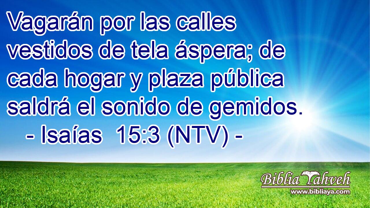 Vagarán por las calles vestidos de tela áspera; de cada hogar y plaza pública saldrá el sonido de gemidos.