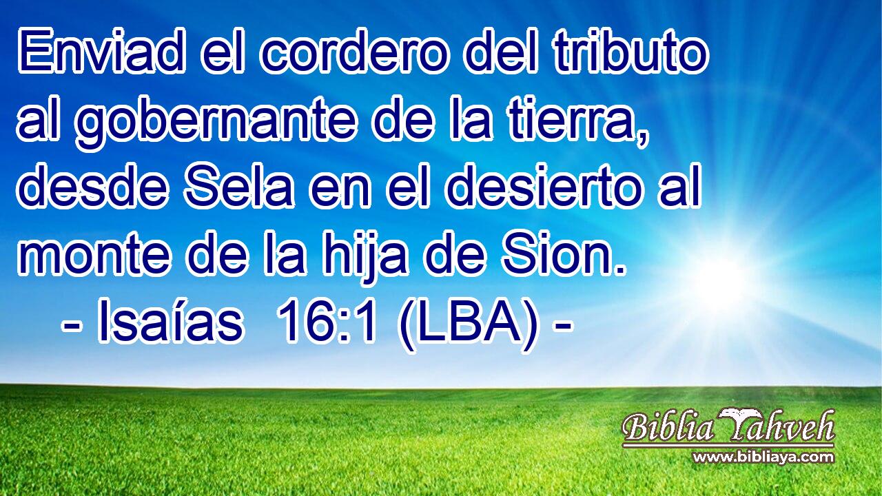 Enviad el cordero del tributo al gobernante de la tierra, desde Sela en el desierto al monte de la hija de Sion.