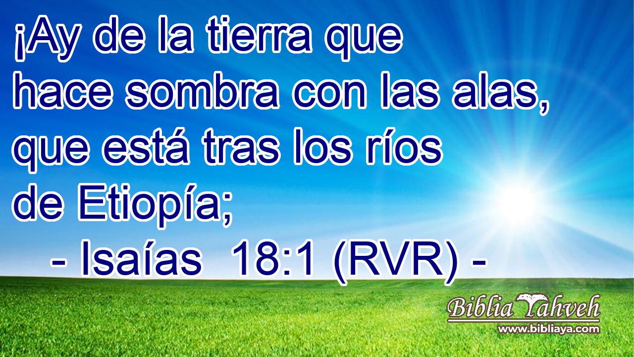 ¡Ay de la tierra que hace sombra con las alas, que está tras los ríos de Etiopía;