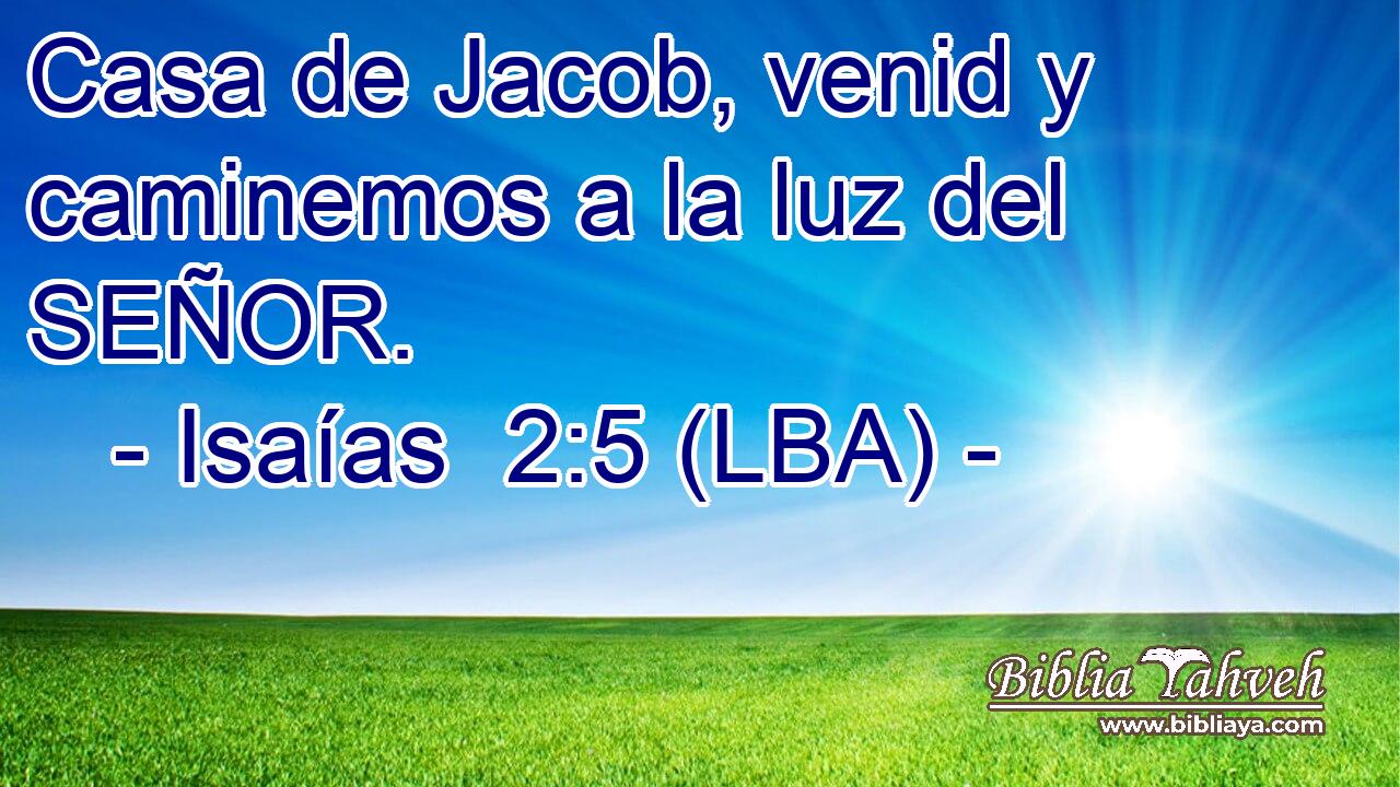 Casa de Jacob, venid y caminemos a la luz del SEÑOR.