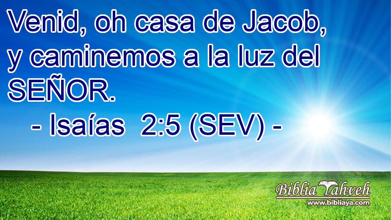 Venid, oh casa de Jacob, y caminemos a la luz del SEÑOR.