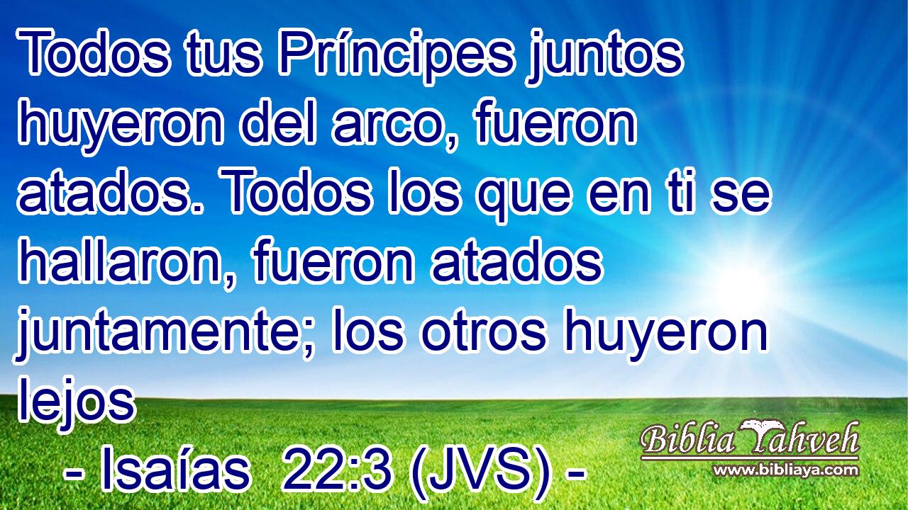 Todos tus Príncipes juntos huyeron del arco, fueron atados. Todos los que en ti se hallaron, fueron atados juntamente; los otros huyeron lejos