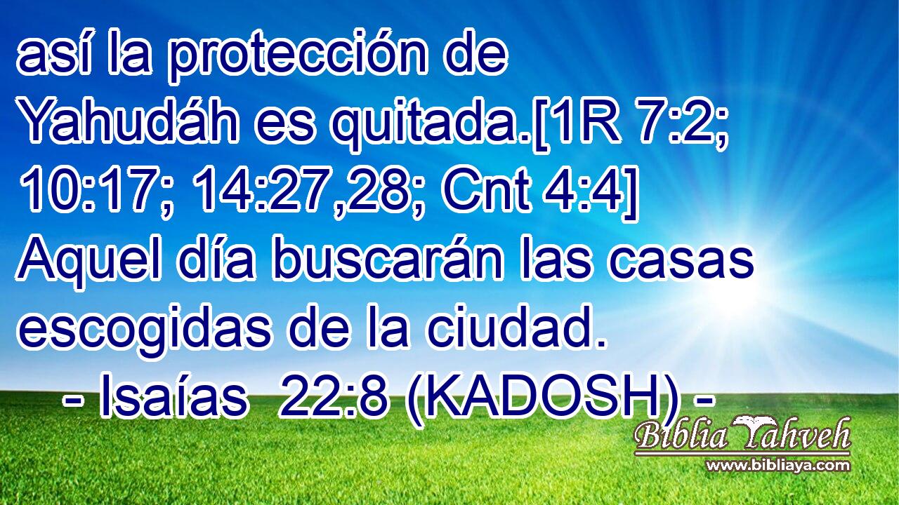  así la protección de Yahudáh es quitada.[1R 7:2; 10:17; 14:27,28; Cnt 4:4] Aquel día buscarán las casas escogidas de la ciudad. 