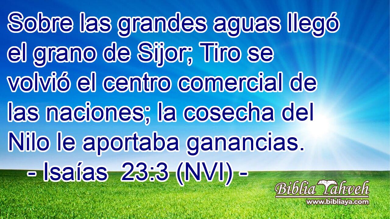  Sobre las grandes aguas llegó el grano de Sijor; Tiro se volvió el centro comercial de las naciones; la cosecha del Nilo le aportaba ganancias. 
