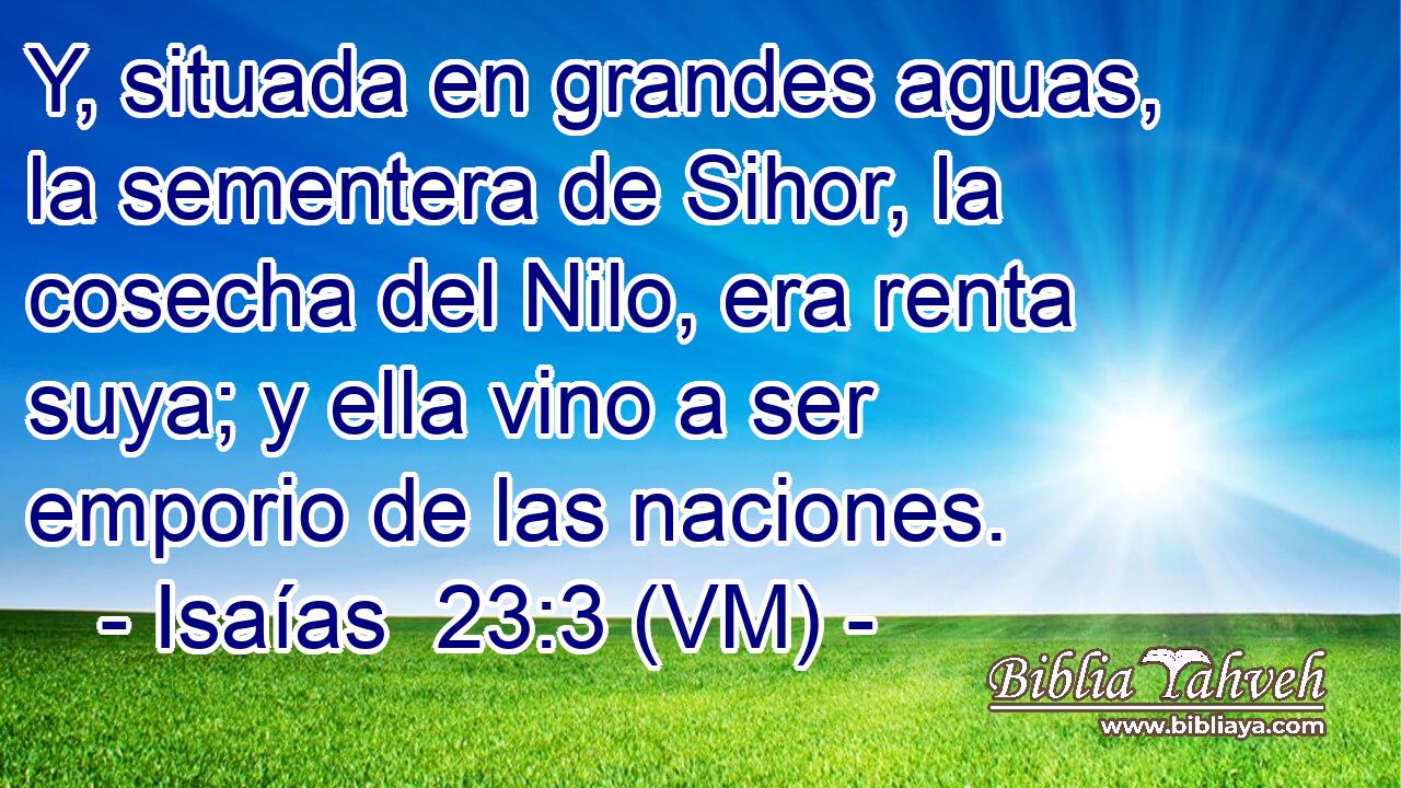  Y, situada en grandes aguas, la sementera de Sihor, la cosecha del Nilo, era renta suya; y ella vino a ser emporio de las naciones. 