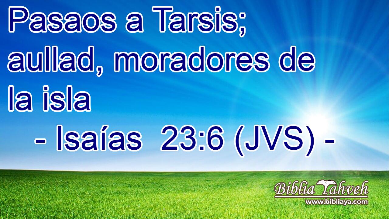 Pasaos a Tarsis; aullad, moradores de la isla