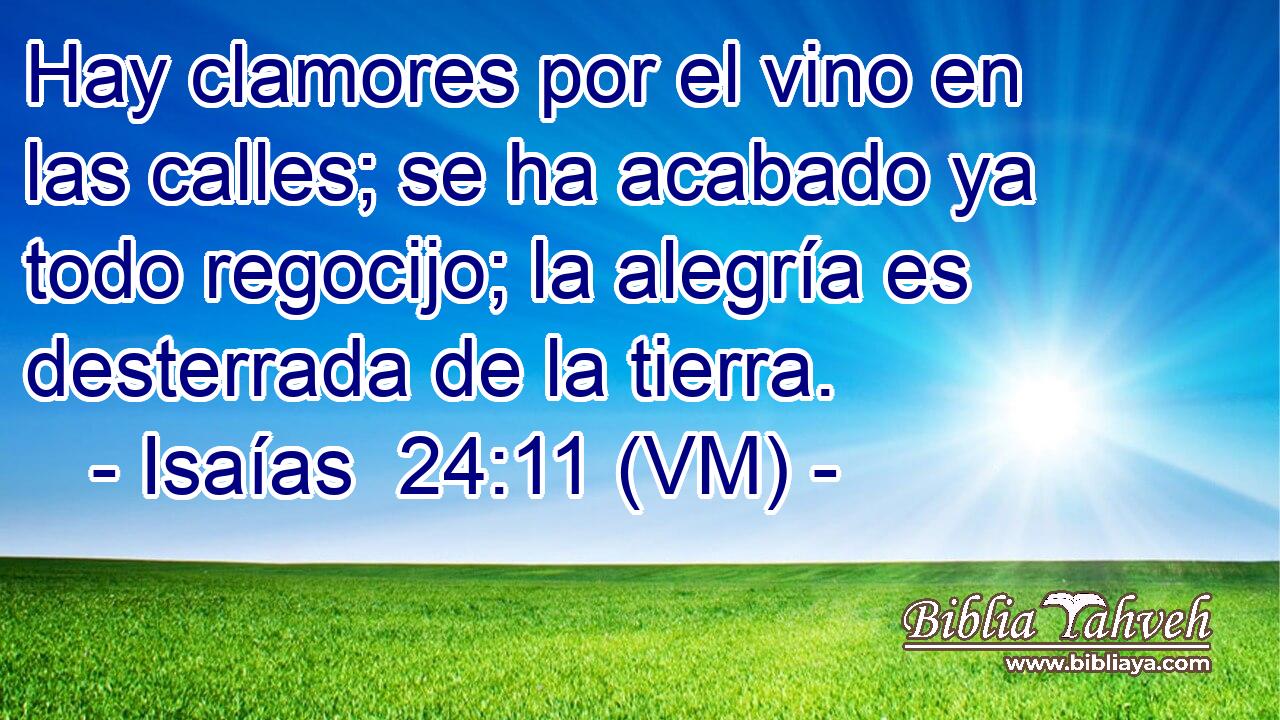  Hay clamores por el vino en las calles; se ha acabado ya todo regocijo; la alegría es desterrada de la tierra. 