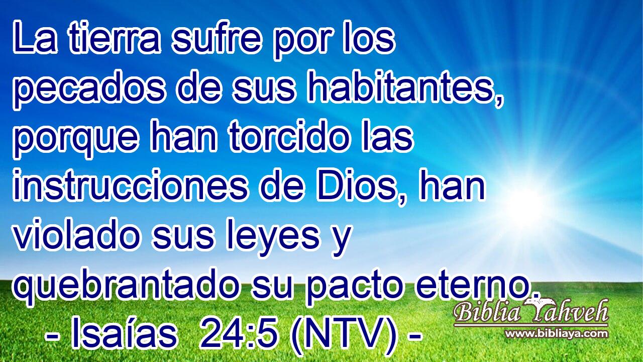 La tierra sufre por los pecados de sus habitantes, porque han torcido las instrucciones de Dios, han violado sus leyes y quebrantado su pacto eterno.