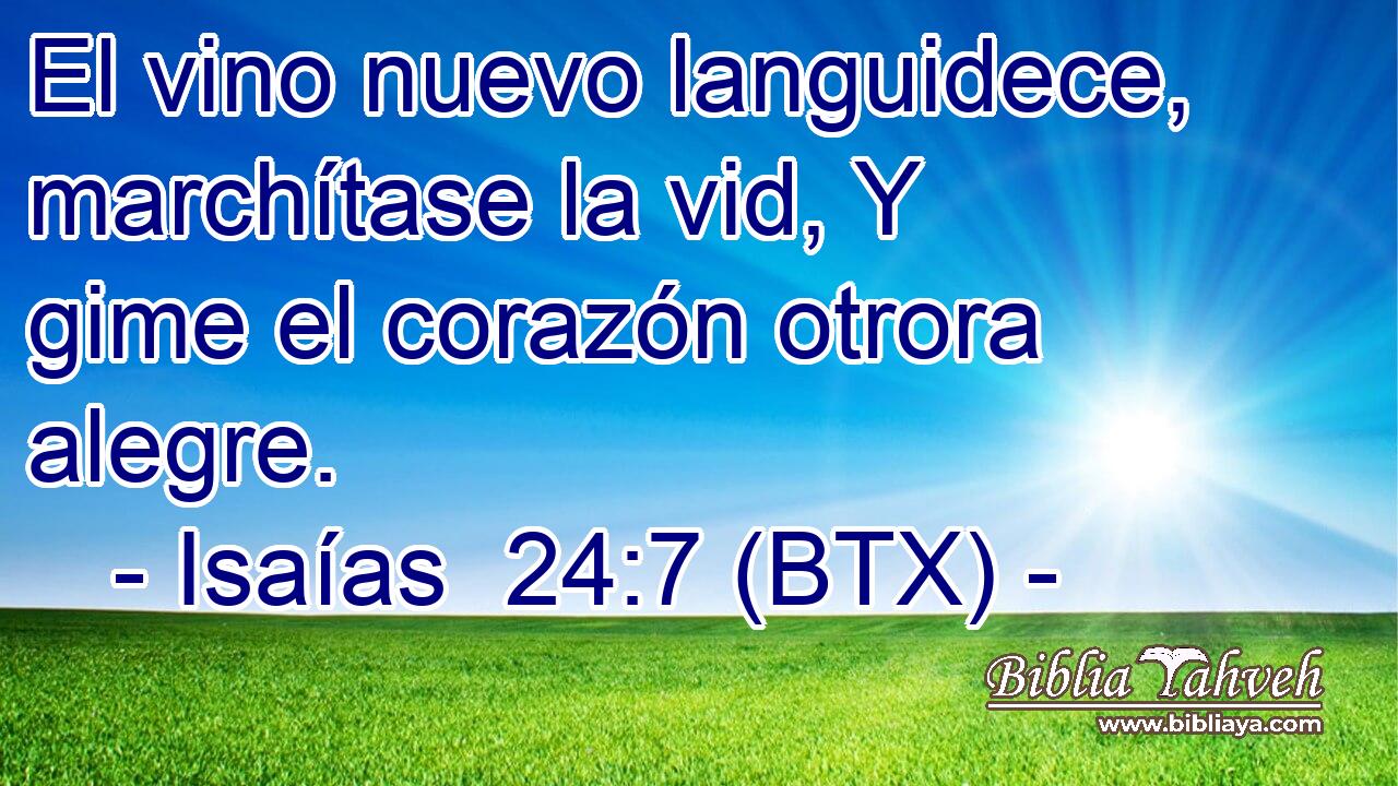 El vino nuevo languidece, marchítase la vid, Y gime el corazón otrora alegre.