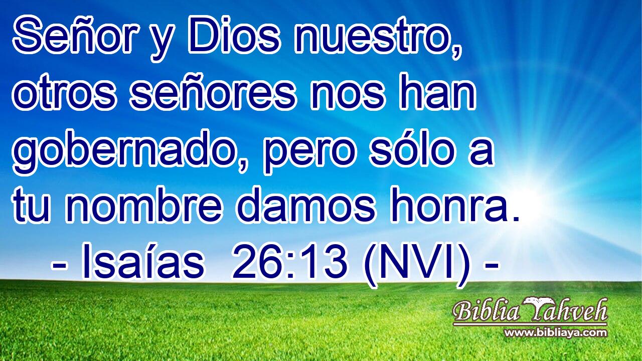  Señor y Dios nuestro, otros señores nos han gobernado, pero sólo a tu nombre damos honra. 