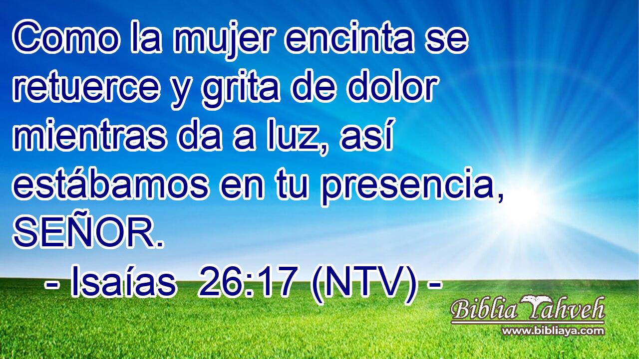 Como la mujer encinta se retuerce y grita de dolor mientras da a luz, así estábamos en tu presencia, SEÑOR.
