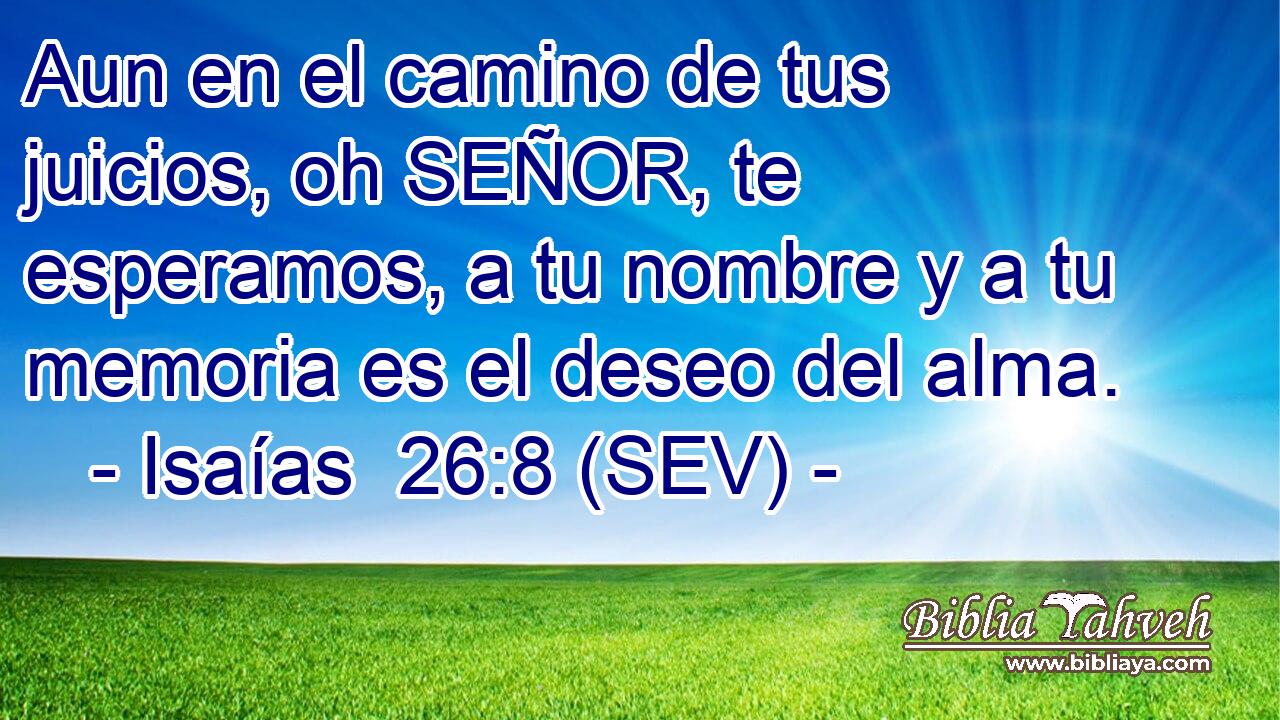 Aun en el camino de tus juicios, oh SEÑOR, te esperamos, a tu nombre y a tu memoria es el deseo del alma.