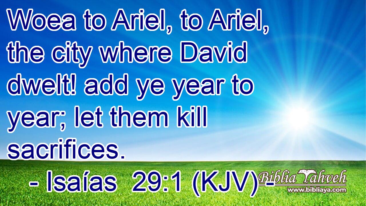 Woea to Ariel, to Ariel, the city where David dwelt! add ye year to year; let them kill sacrifices.