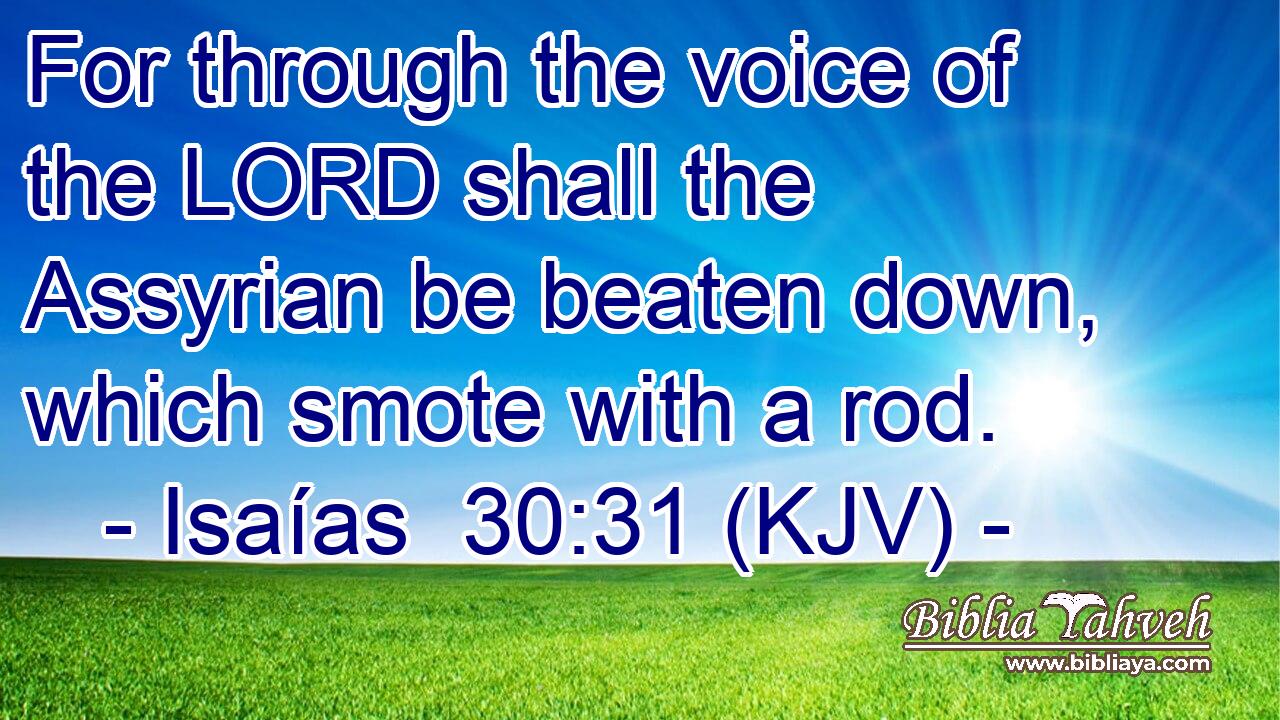 For through the voice of the LORD shall the Assyrian be beaten down, which smote with a rod.