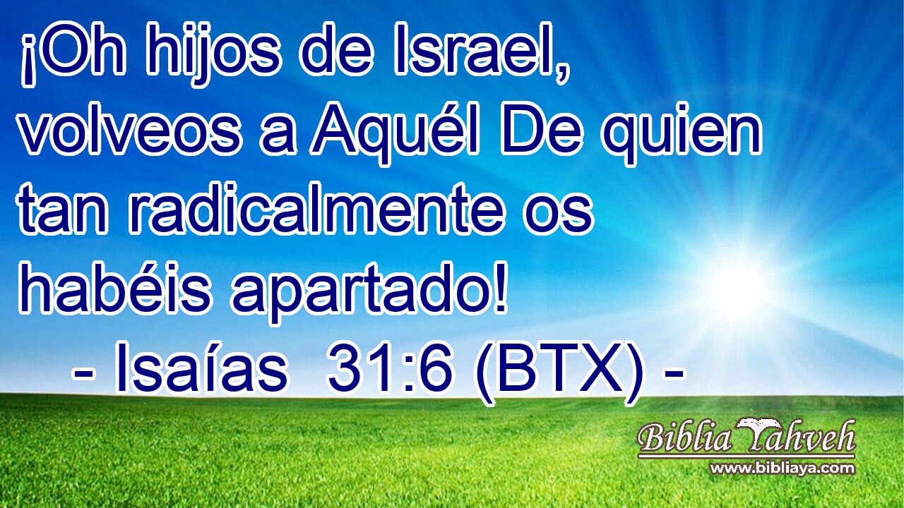 ¡Oh hijos de Israel, volveos a Aquél De quien tan radicalmente os habéis apartado!