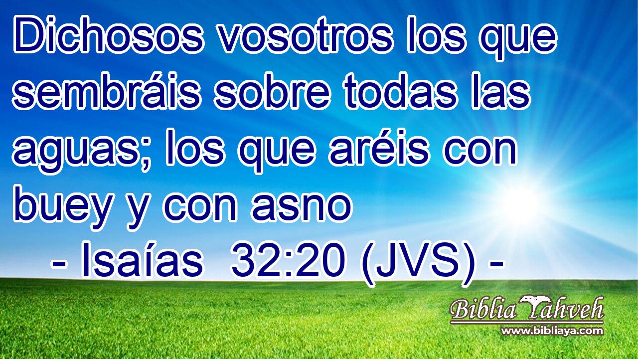 Dichosos vosotros los que sembráis sobre todas las aguas; los que aréis con buey y con asno