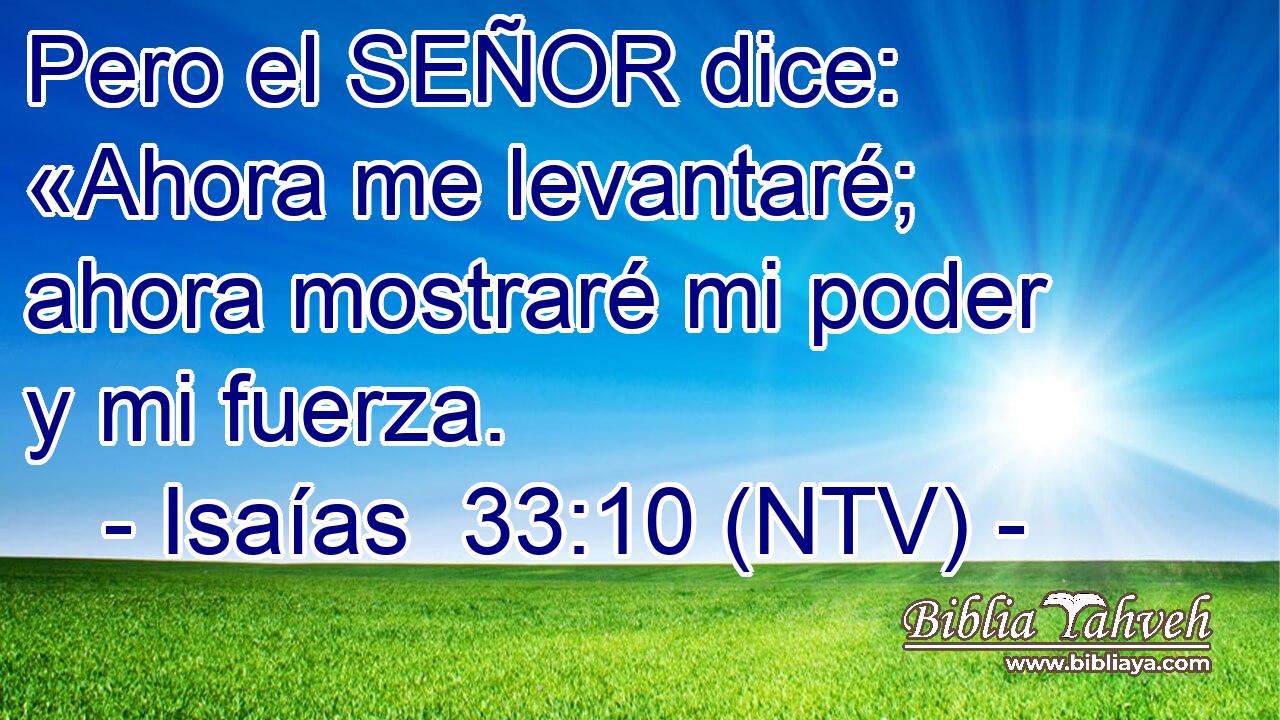 Pero el SEÑOR dice: «Ahora me levantaré; ahora mostraré mi poder y mi fuerza.