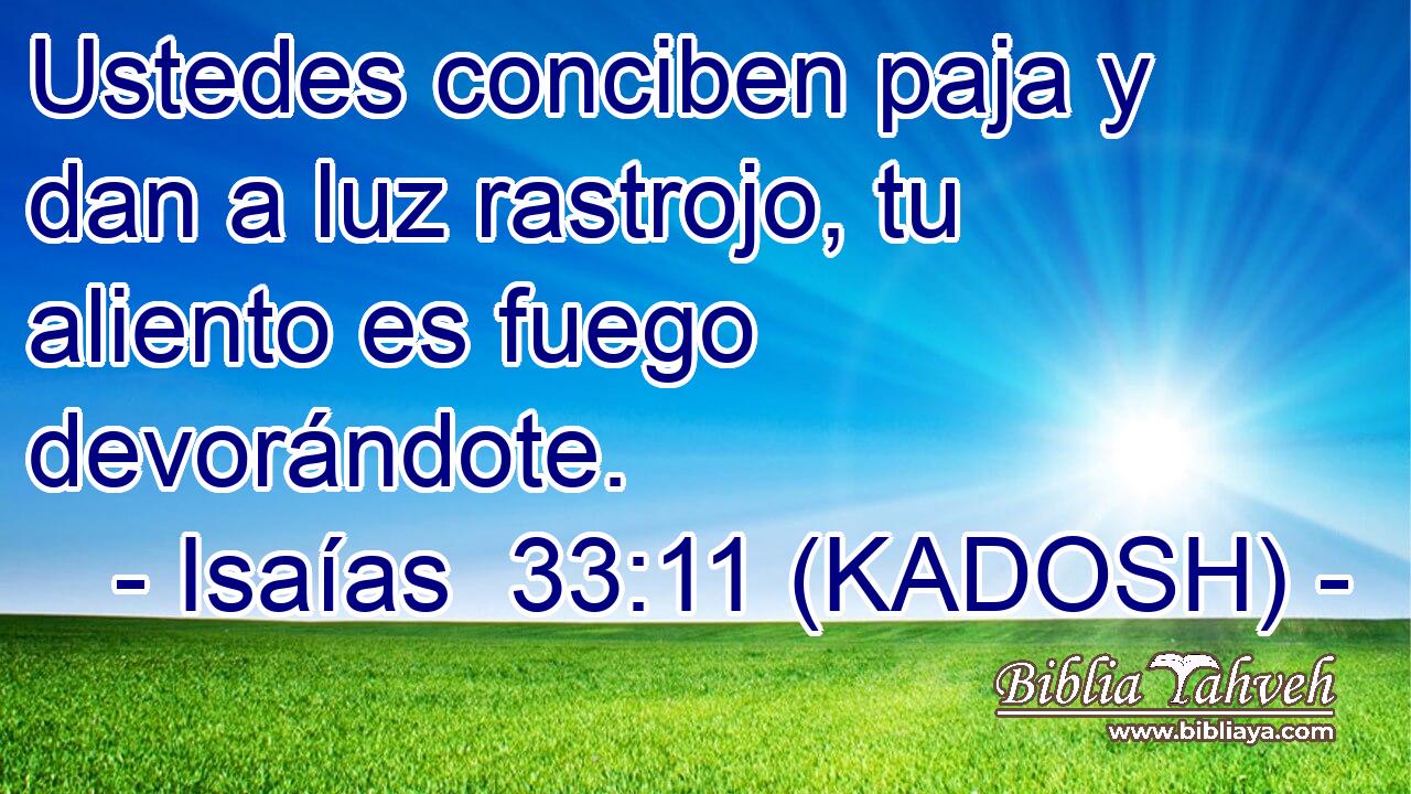  Ustedes conciben paja y dan a luz rastrojo, tu aliento es fuego devorándote. 