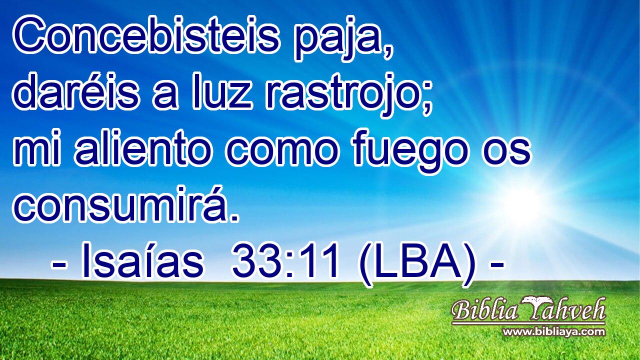 Concebisteis paja, daréis a luz rastrojo; mi aliento como fuego os consumirá.