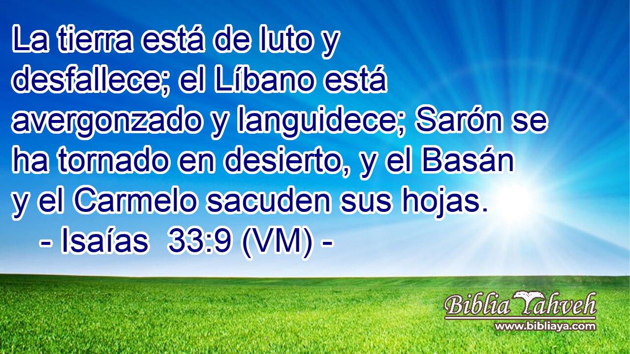  La tierra está de luto y desfallece; el Líbano está avergonzado y languidece; Sarón se ha tornado en desierto, y el Basán y el Carmelo sacuden sus hojas. 