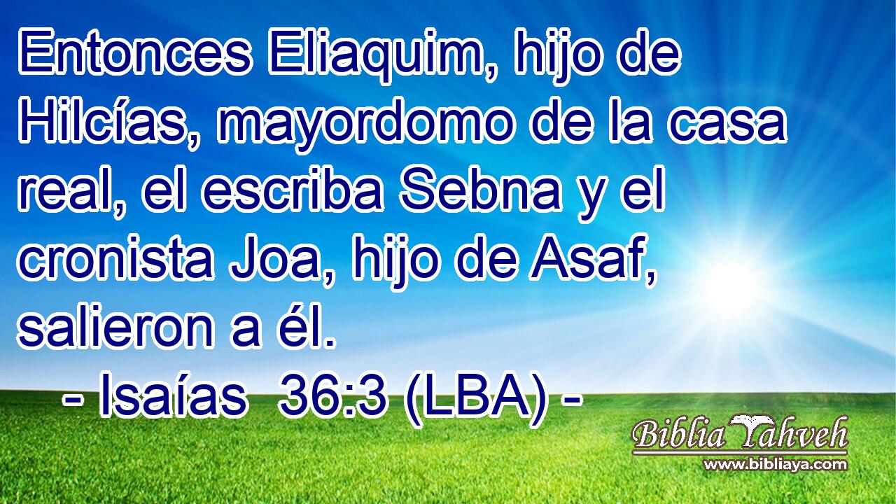 Entonces Eliaquim, hijo de Hilcías, mayordomo de la casa real, el escriba Sebna y el cronista Joa, hijo de Asaf, salieron a él.