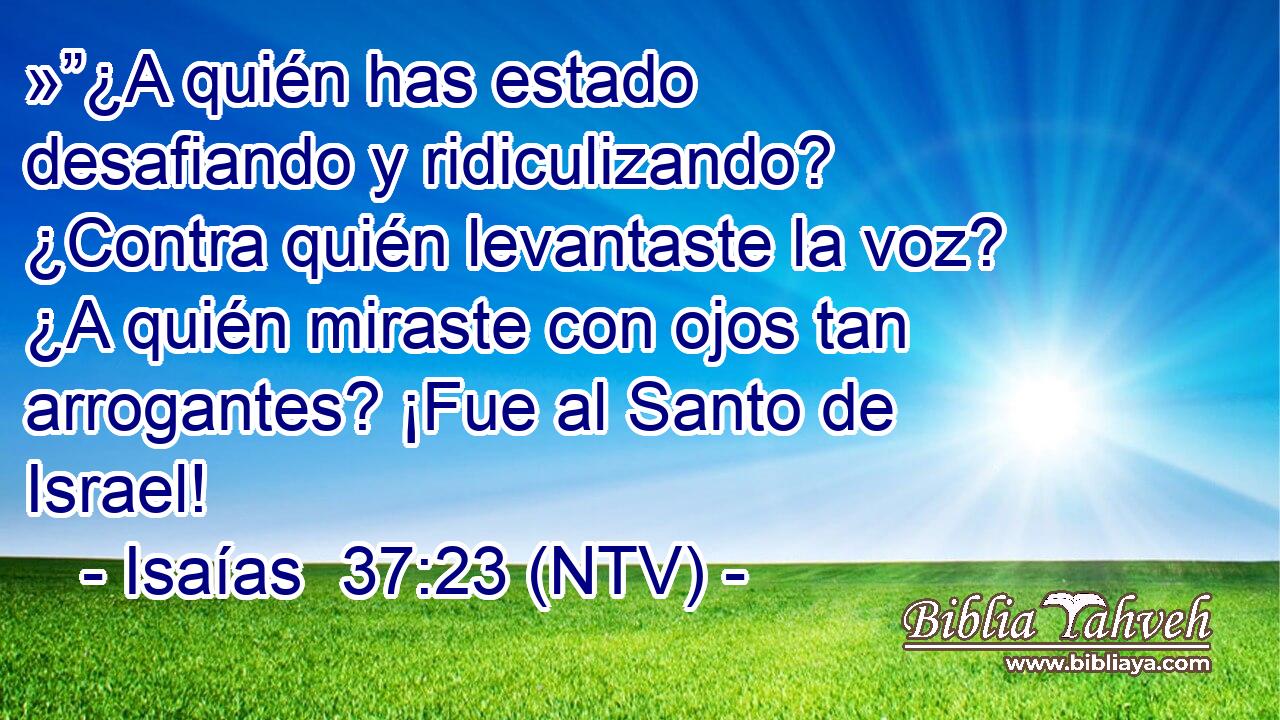 »”¿A quién has estado desafiando y ridiculizando? ¿Contra quién levantaste la voz? ¿A quién miraste con ojos tan arrogantes? ¡Fue al Santo de Israel!