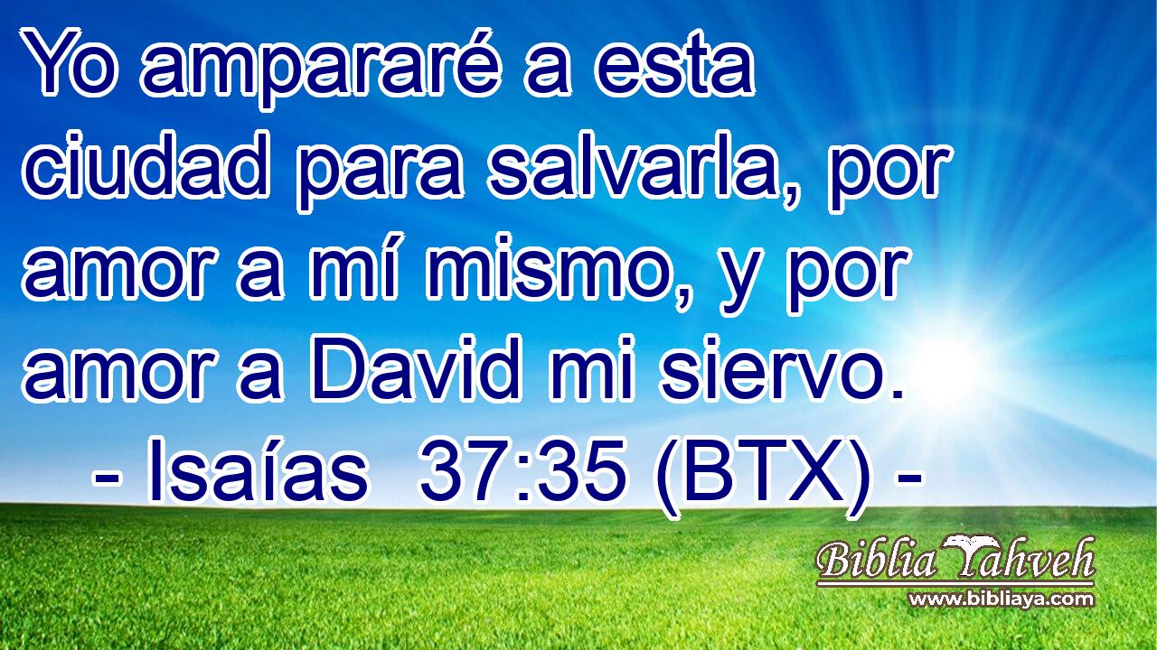 Yo ampararé a esta ciudad para salvarla, por amor a mí mismo, y por amor a David mi siervo.