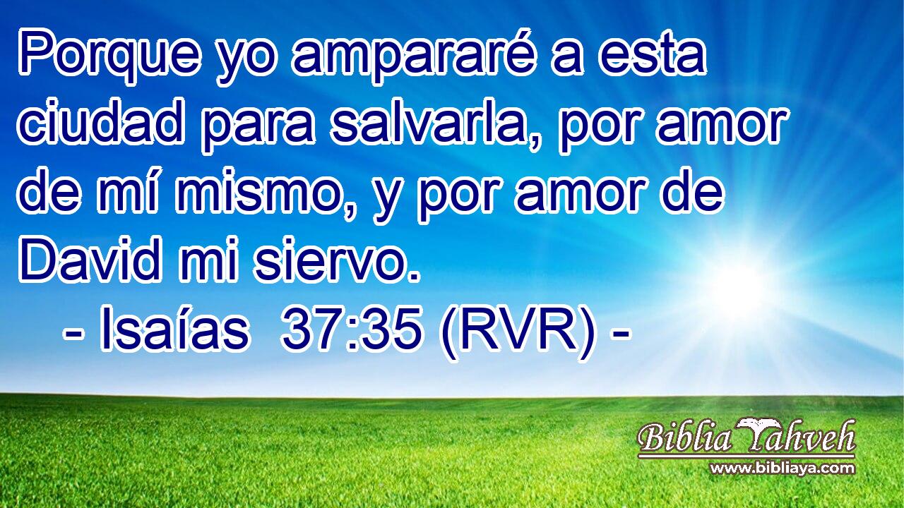 Porque yo ampararé a esta ciudad para salvarla, por amor de mí mismo, y por amor de David mi siervo.