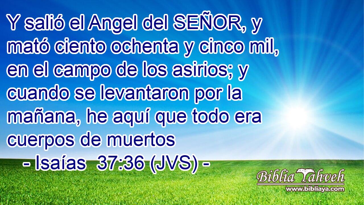 Y salió el Angel del SEÑOR, y mató ciento ochenta y cinco mil, en el campo de los asirios; y cuando se levantaron por la mañana, he aquí que todo era cuerpos de muertos