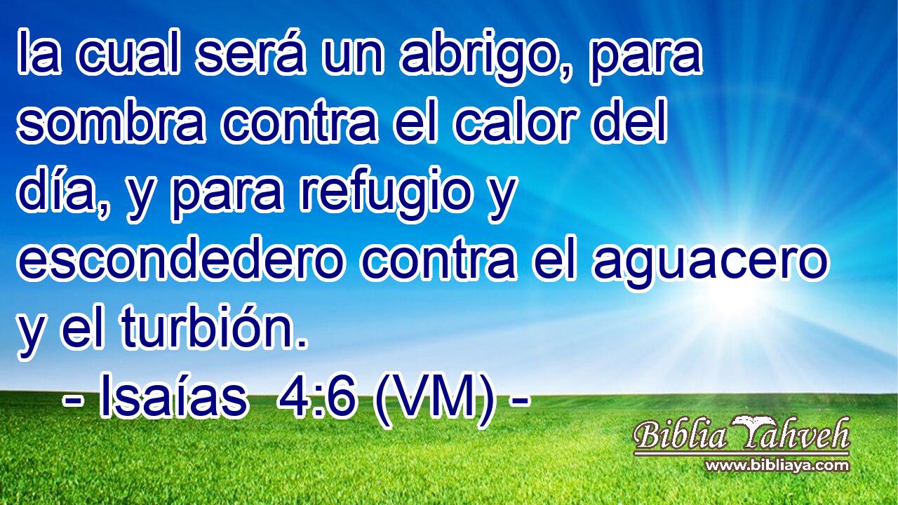  la cual será un abrigo, para sombra contra el calor del día, y para refugio y escondedero contra el aguacero y el turbión. 