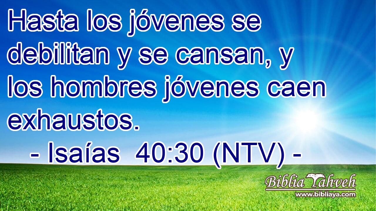Hasta los jóvenes se debilitan y se cansan, y los hombres jóvenes caen exhaustos.