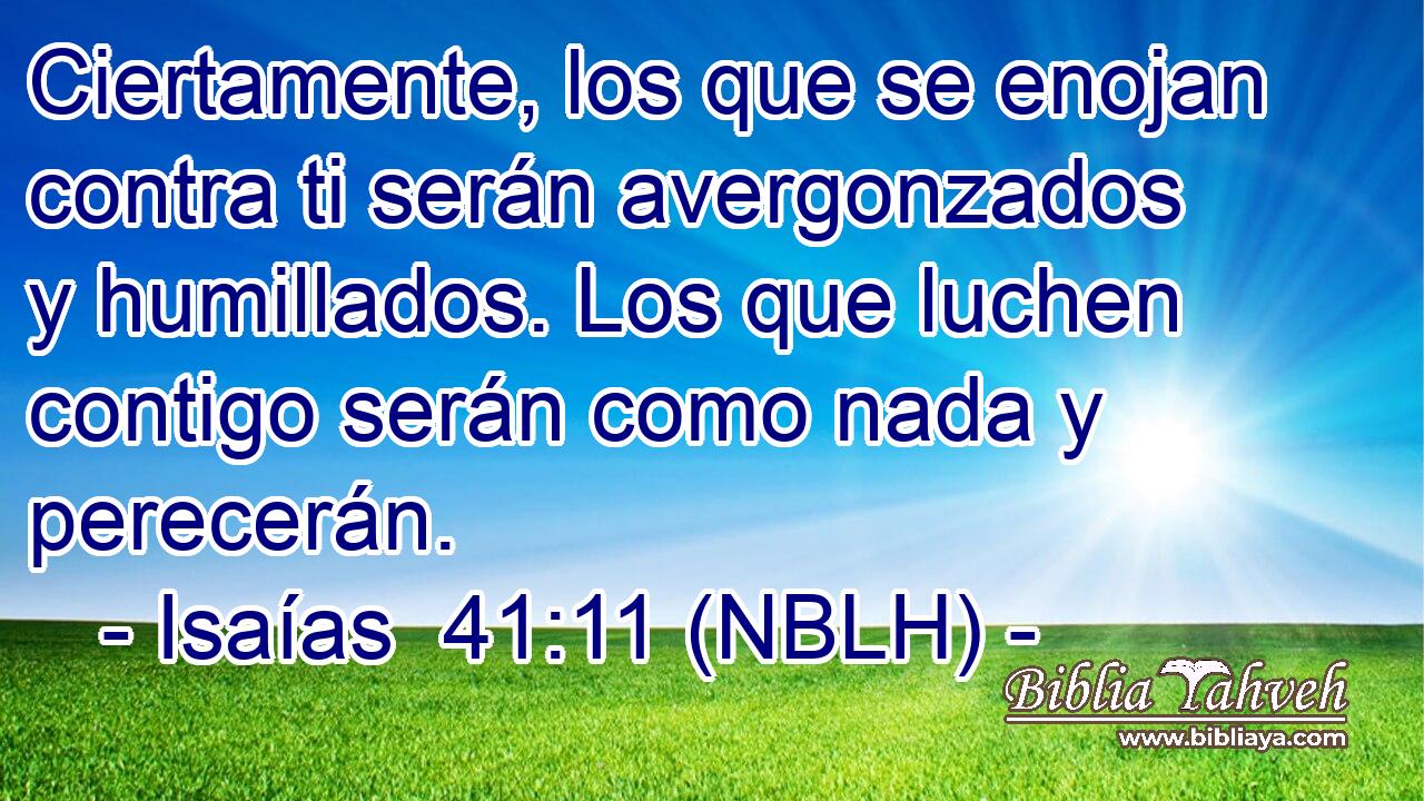  Ciertamente, los que se enojan contra ti serán avergonzados y humillados. Los que luchen contigo serán como nada y perecerán. 
