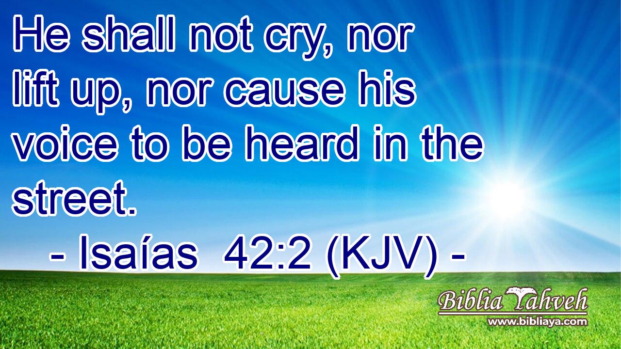He shall not cry, nor lift up, nor cause his voice to be heard in the street.