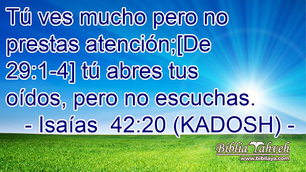  Tú ves mucho pero no prestas atención;[De 29:1-4] tú abres tus oídos, pero no escuchas. 