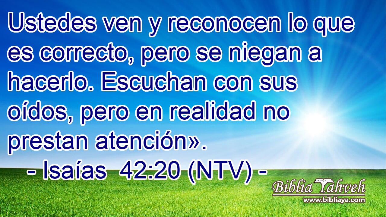 Ustedes ven y reconocen lo que es correcto, pero se niegan a hacerlo. Escuchan con sus oídos, pero en realidad no prestan atención».