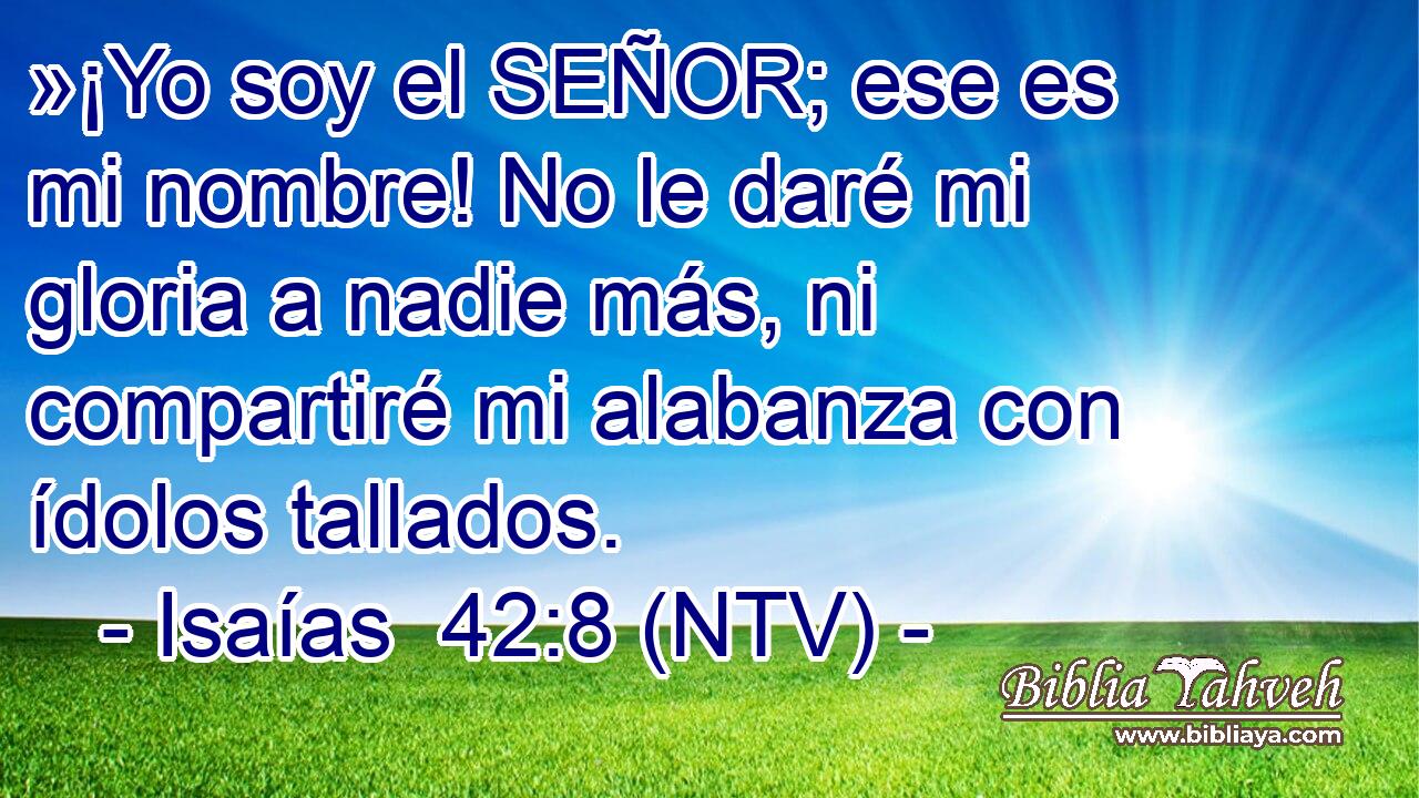 »¡Yo soy el SEÑOR; ese es mi nombre! No le daré mi gloria a nadie más, ni compartiré mi alabanza con ídolos tallados.