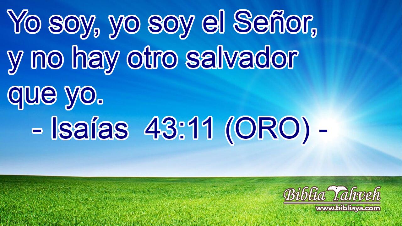  Yo soy, yo soy el Señor, y no hay otro salvador que yo. 